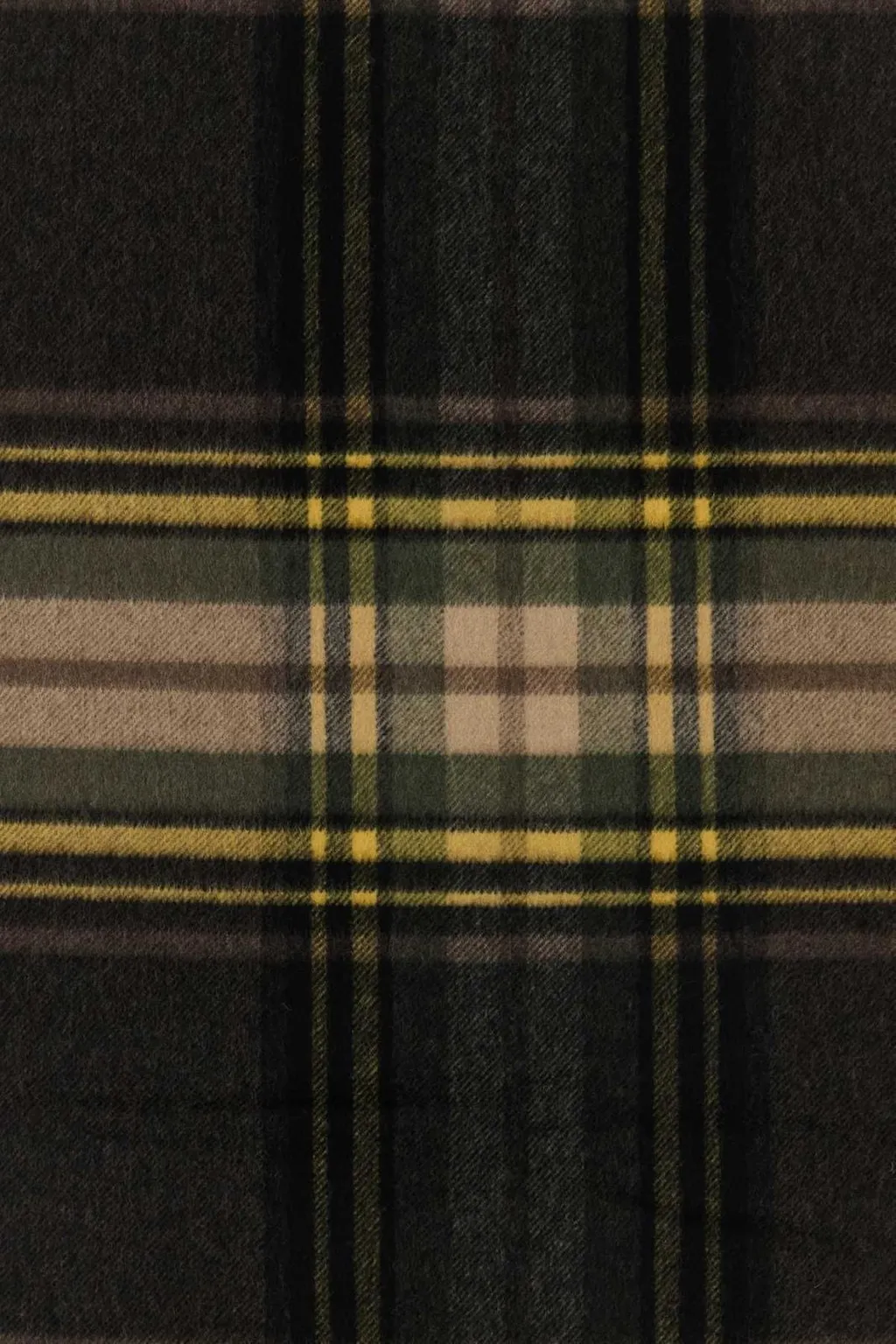 Saint Laurent Checked Fringed Scarf