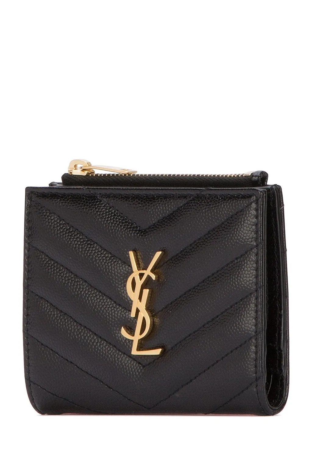 Saint Laurent Monogram Zipped Bi-Fold Wallet