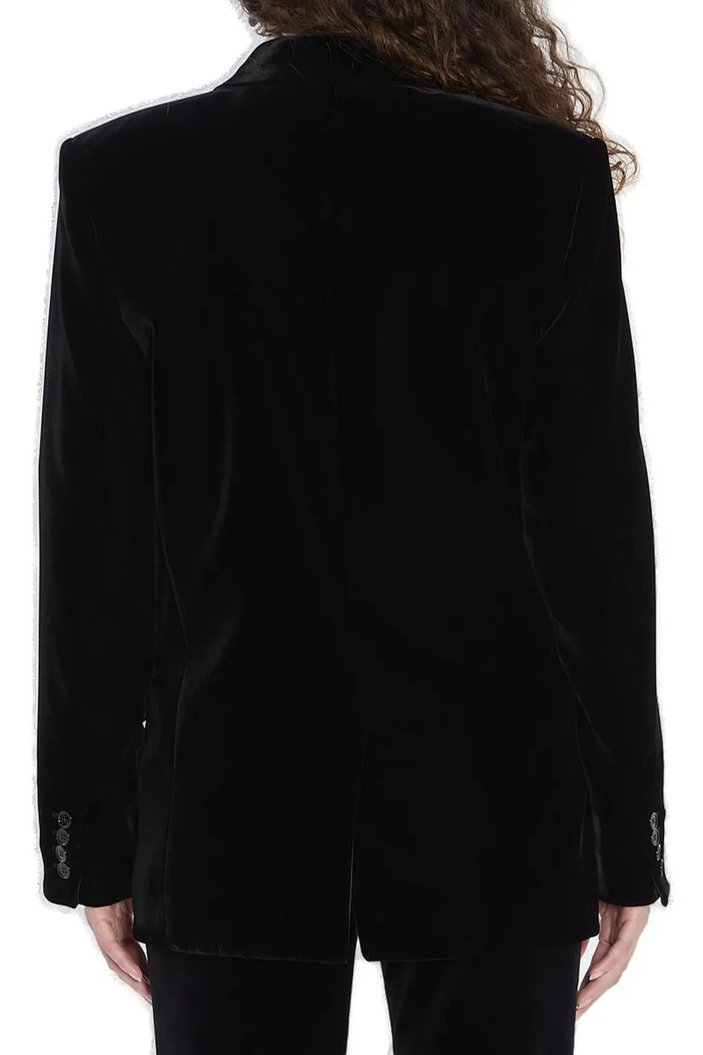 Saint Laurent Cassandre Double-Breasted Velvet Jacket