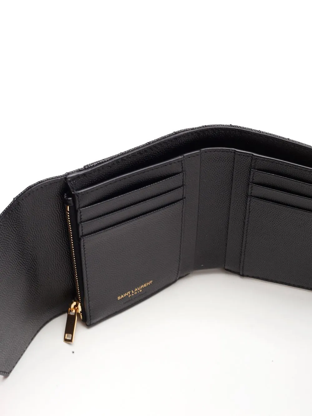 Saint Laurent Cassandre Matelassé Compact Tri Fold Wallet