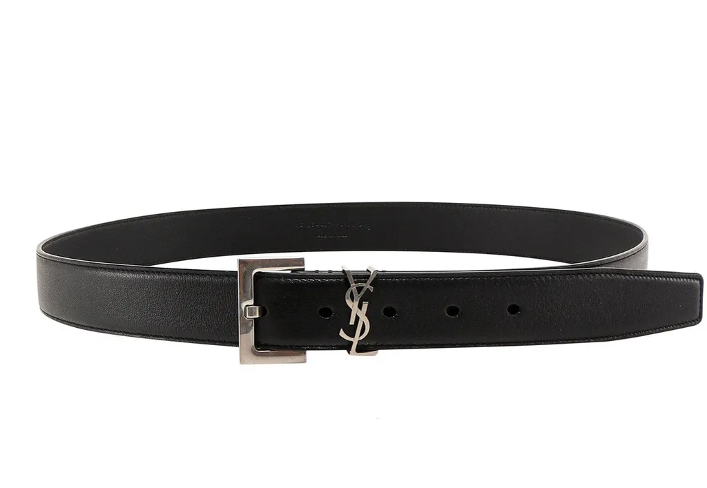 Saint Laurent Cassandre Square Buckle Belt