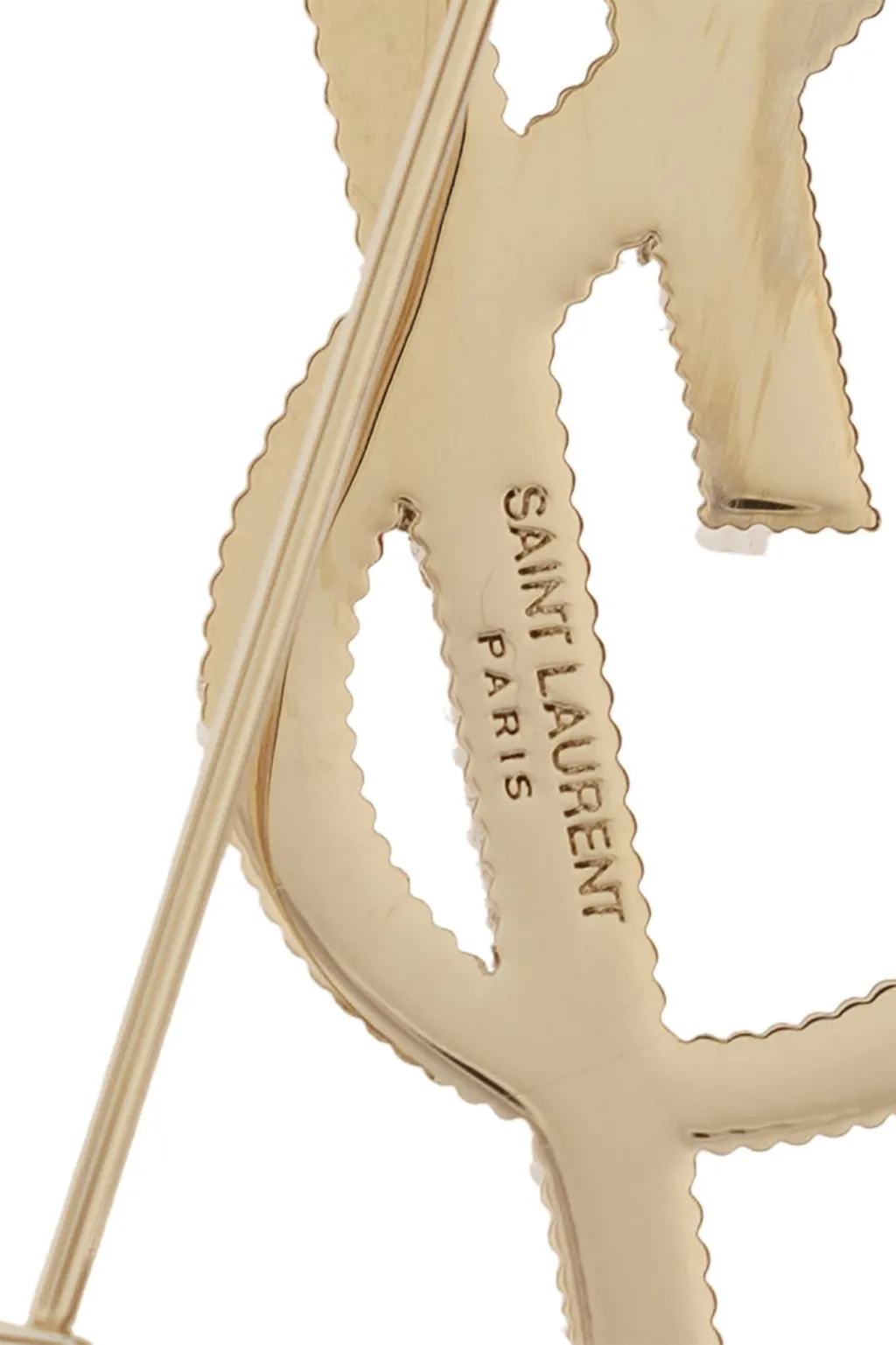 Saint Laurent Cassandre Logo Engraved Brooch