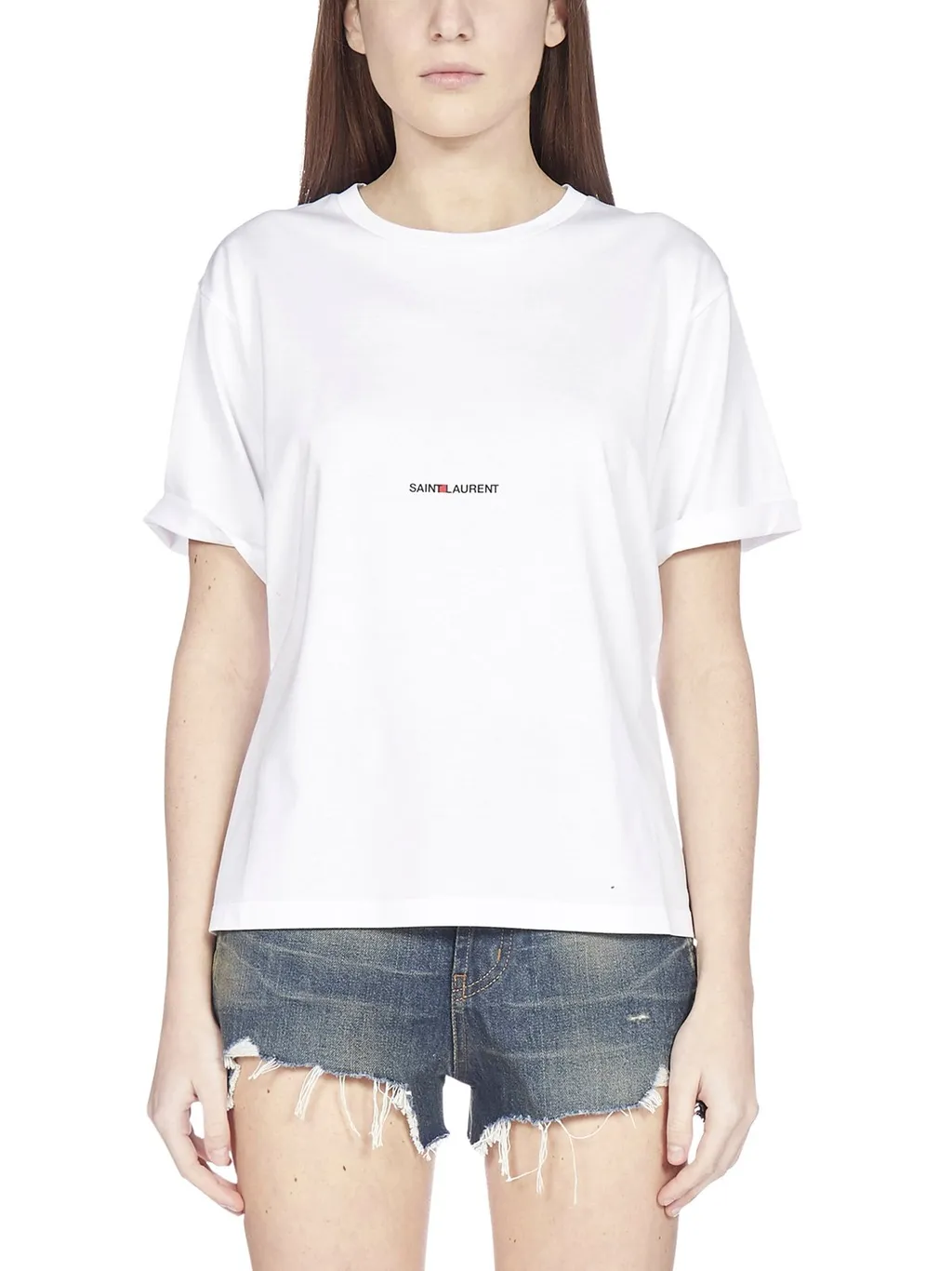 Saint Laurent Logo Printed Crewneck T-Shirt
