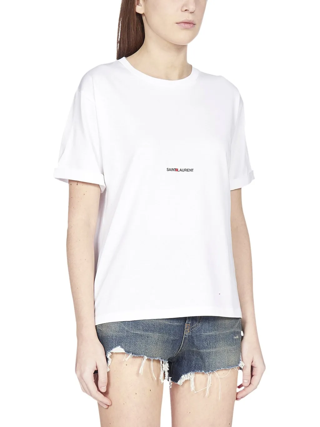 Saint Laurent Logo Printed Crewneck T-Shirt