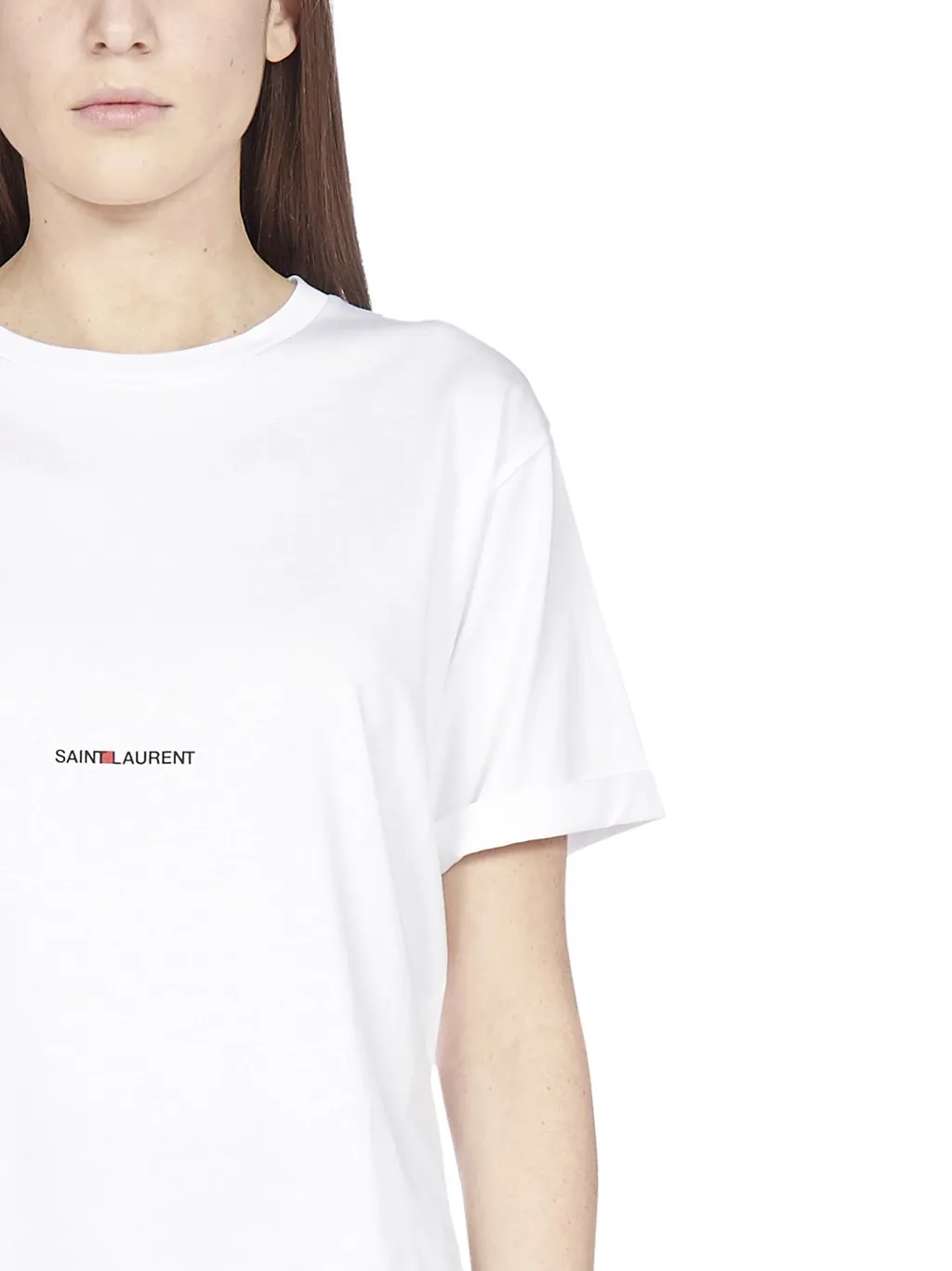 Saint Laurent Logo Printed Crewneck T-Shirt