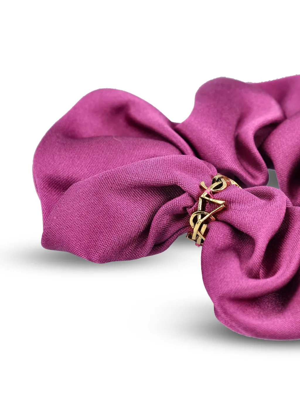 Saint Laurent Cassandre Logo Plaque Scrunchie