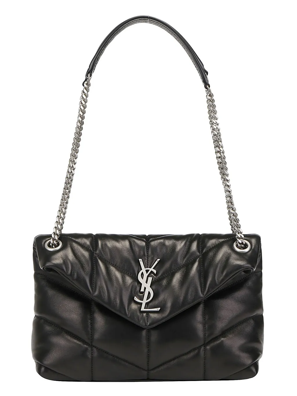 Saint Laurent Puffer Logo Plaque Small Shoulder Bag