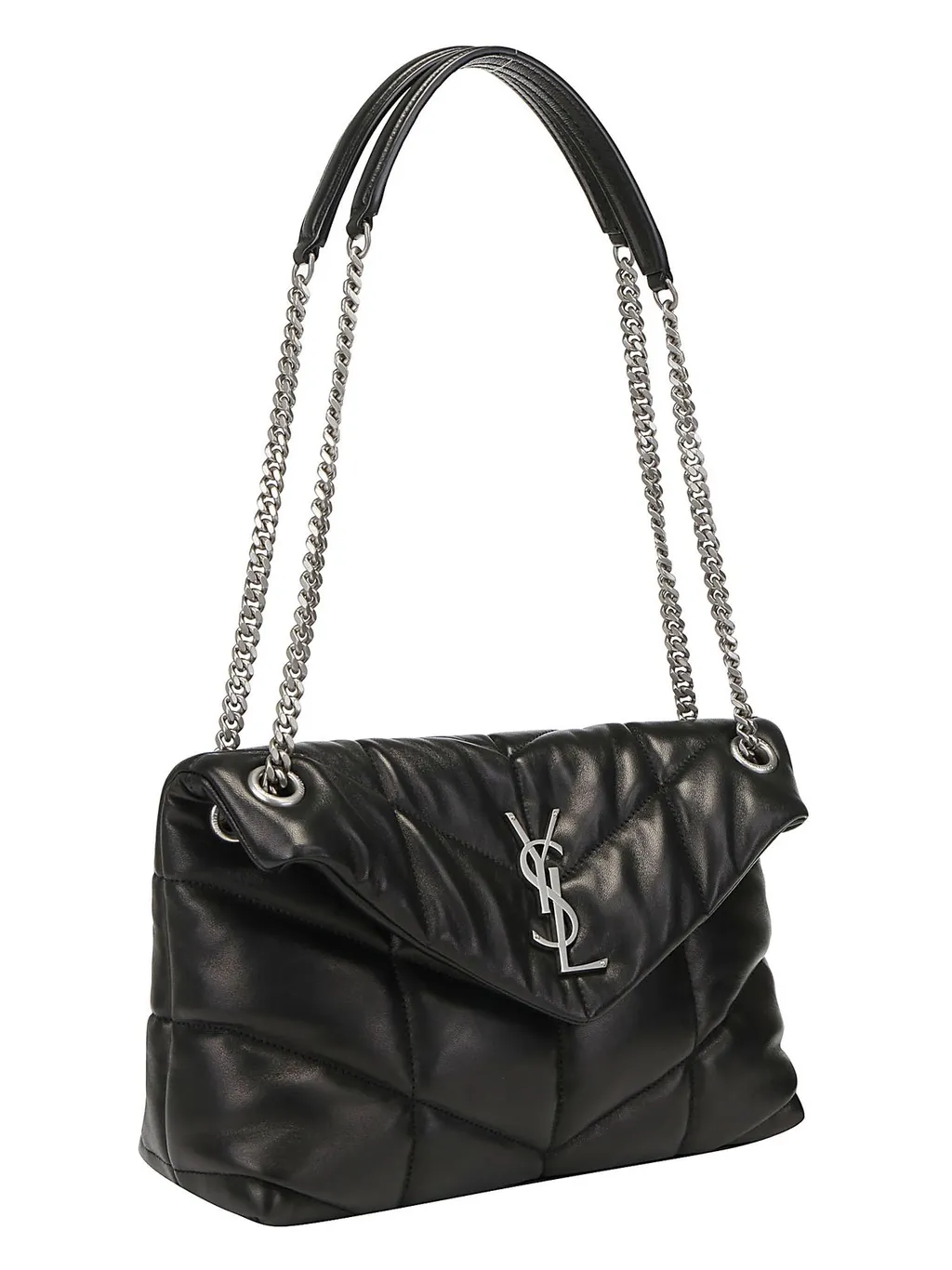 Saint Laurent Puffer Logo Plaque Small Shoulder Bag