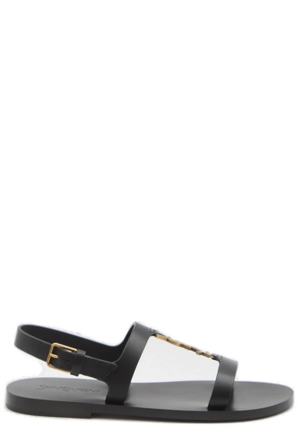 Saint Laurent Cassandra Logo Plaque Flat Sandals