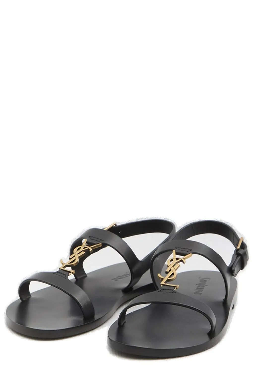 Saint Laurent Cassandra Logo Plaque Flat Sandals