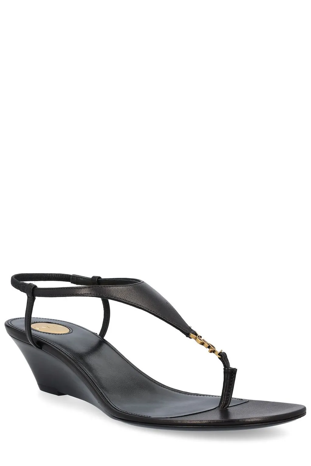 Saint Laurent Cassandra Logo Plaque Slingback Sandals