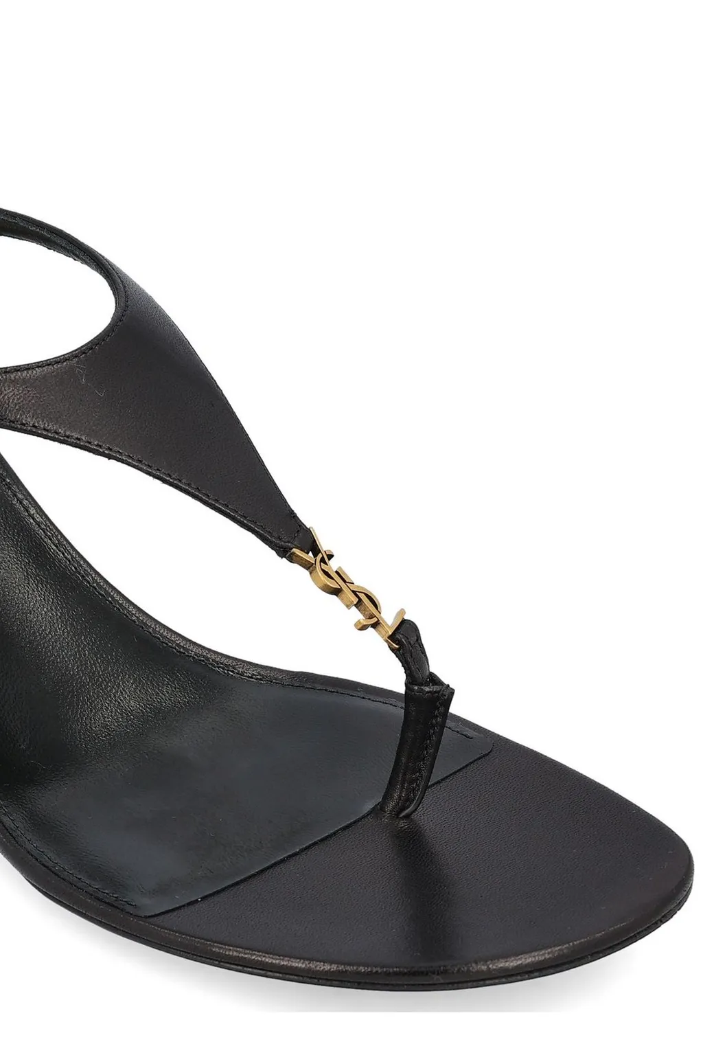 Saint Laurent Cassandra Logo Plaque Slingback Sandals