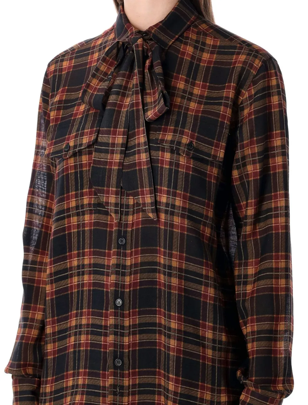 Saint Laurent Cassandre LavalliÈRe Tartan Shirt