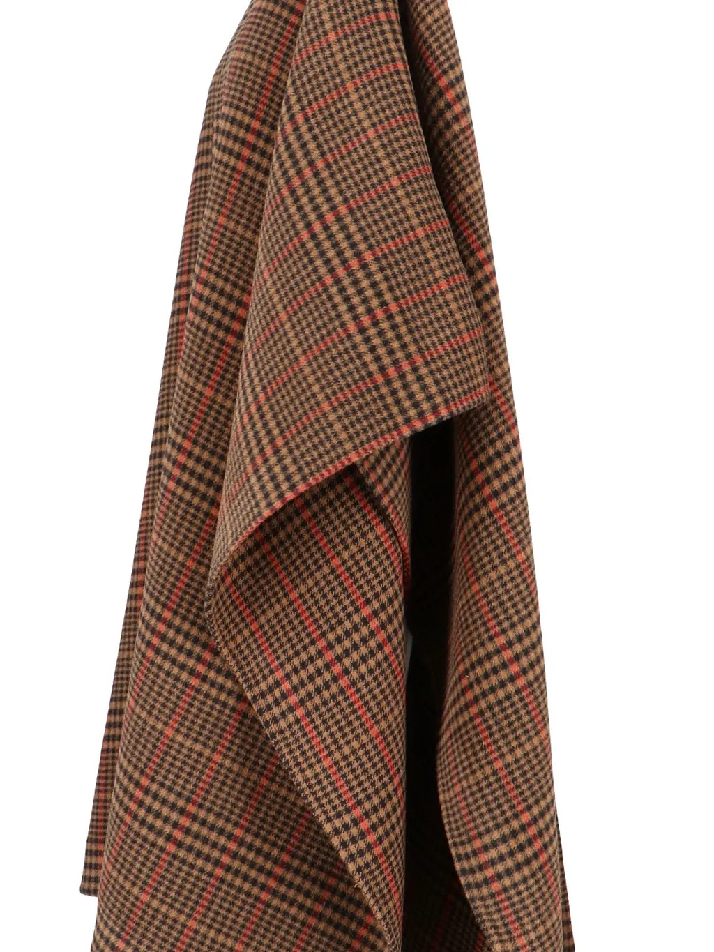Saint Laurent Plaid Short-Sleeved Cape