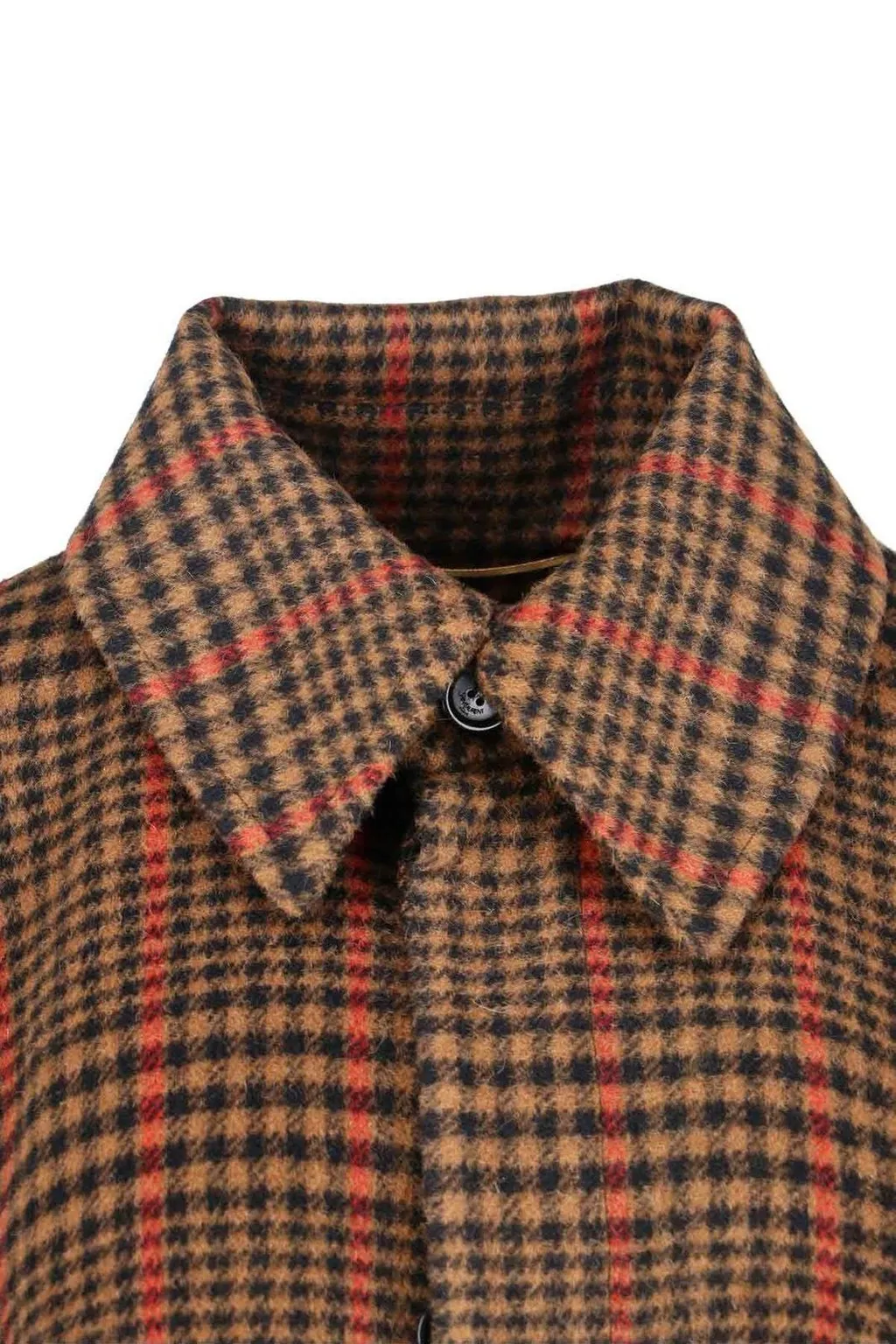 Saint Laurent Plaid Short-Sleeved Cape