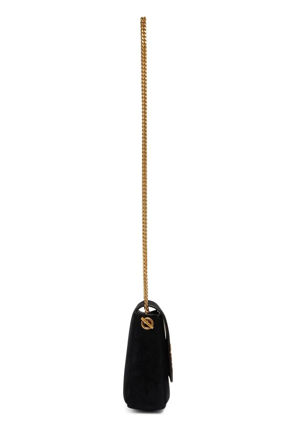 Saint Laurent Logo Plaque Foldover Top Shoulder Bag