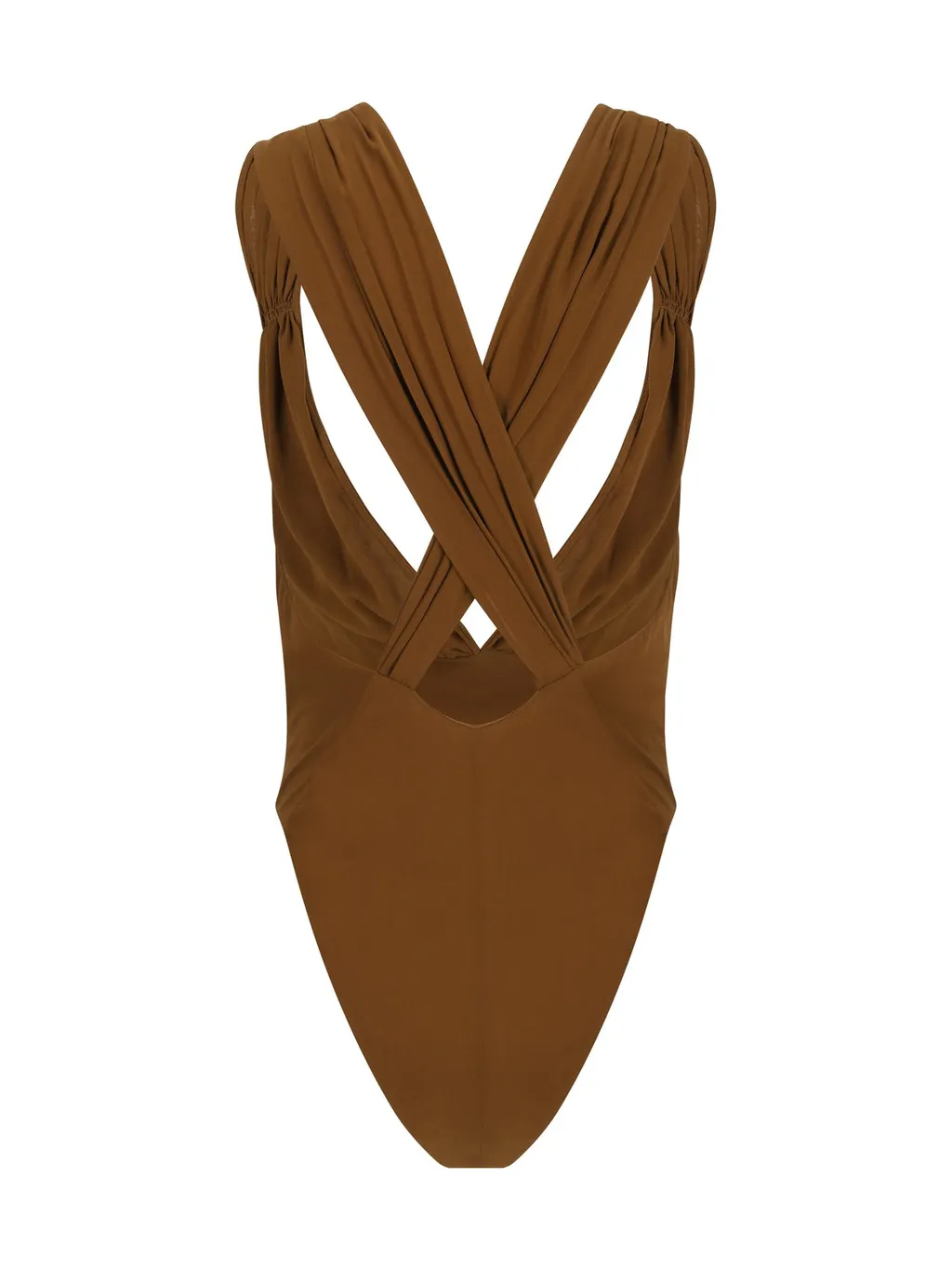 Saint Laurent Cross-Back Sleeveless Bodysuit