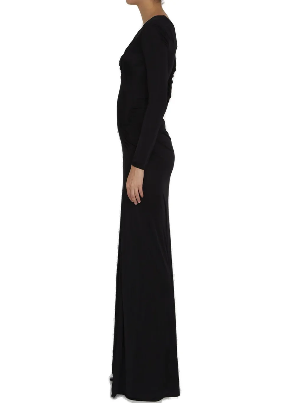 Saint Laurent Long-Sleeved V-Neck Dress