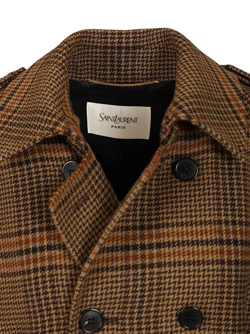 Saint Laurent Checked Double-Breasted Belted Coat