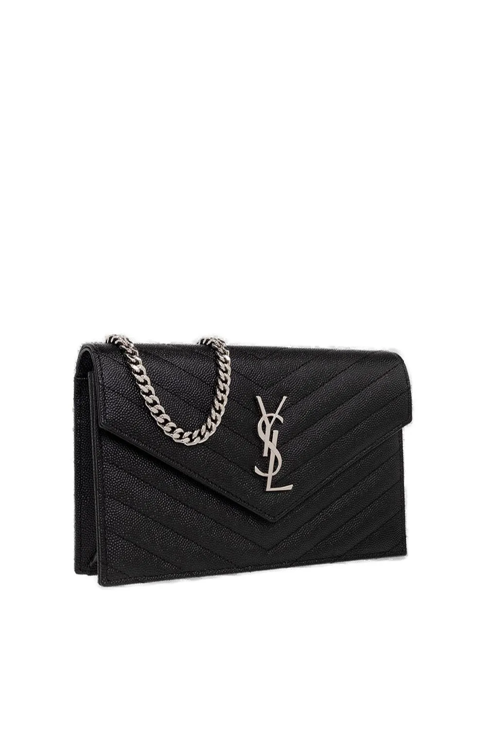 Saint Laurent Cassandre Matelassé Envelope Chain Wallet