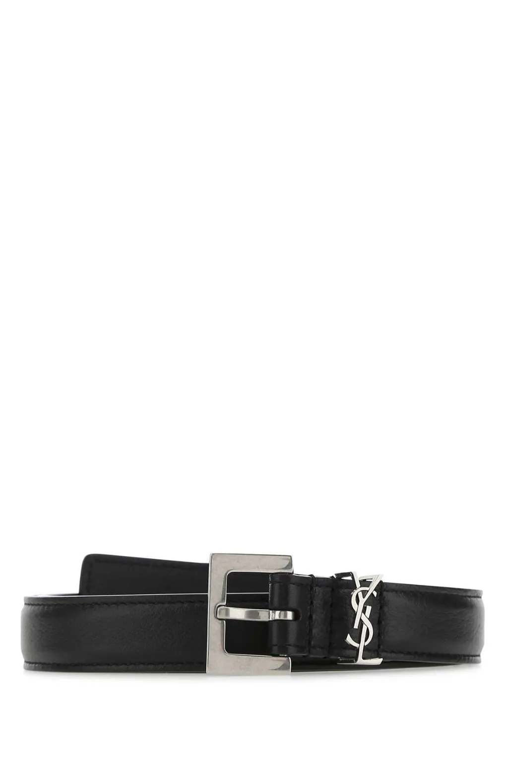 Saint Laurent Cassandre Thin Square Buckled Belt