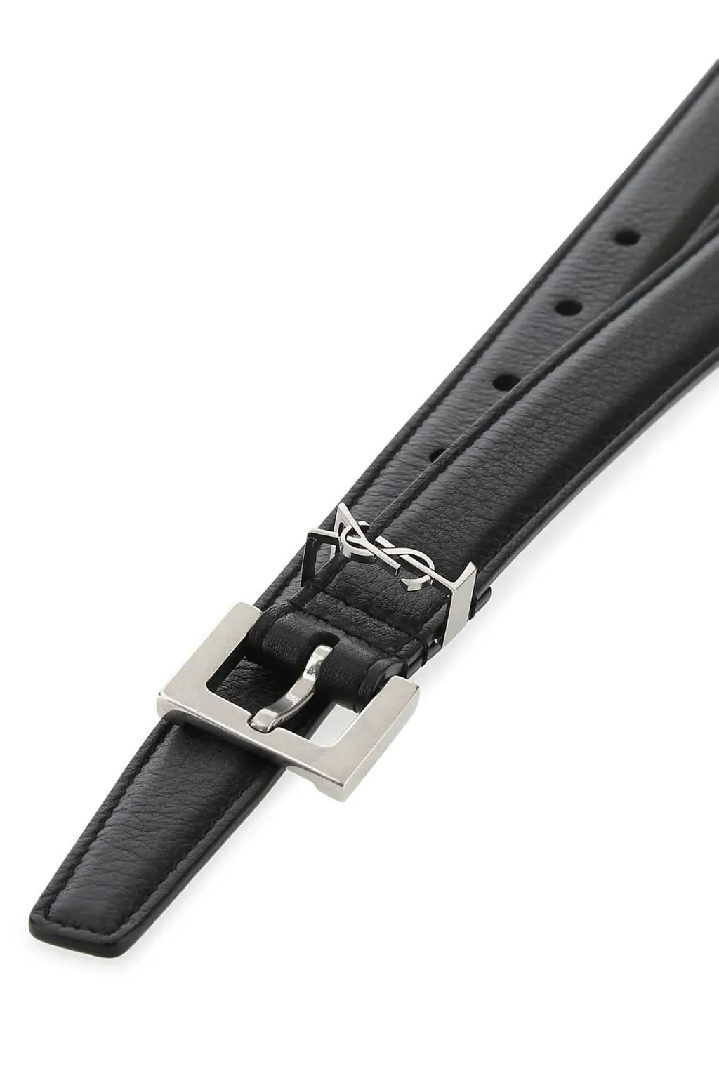 Saint Laurent Cassandre Thin Square Buckled Belt