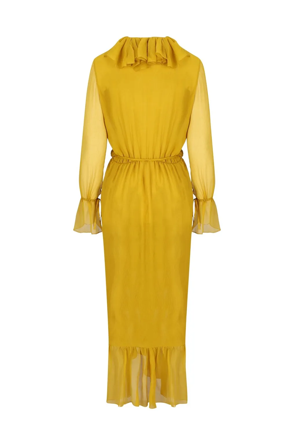 Saint Laurent Ruffled V-Neck Dress