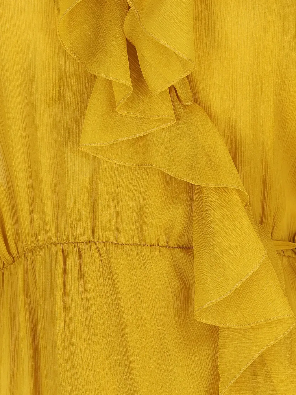 Saint Laurent Ruffled V-Neck Dress