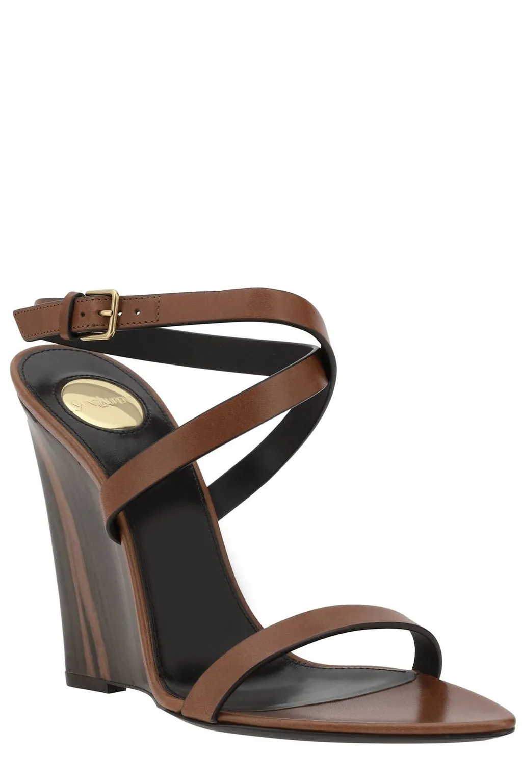 Saint Laurent Pointed Open Toe Wedge Sandals