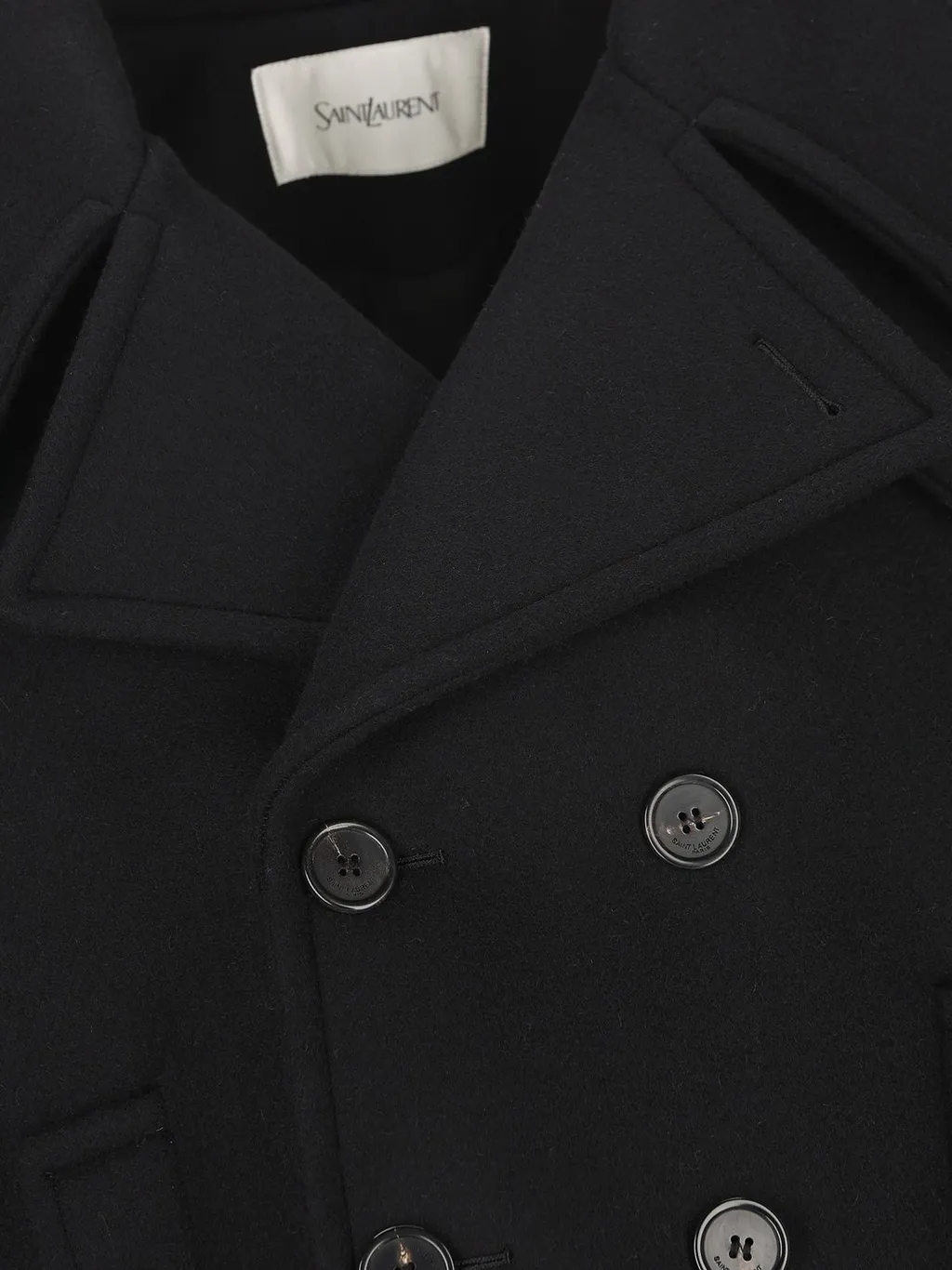 Saint Laurent Double-Breasted Cropped Coat