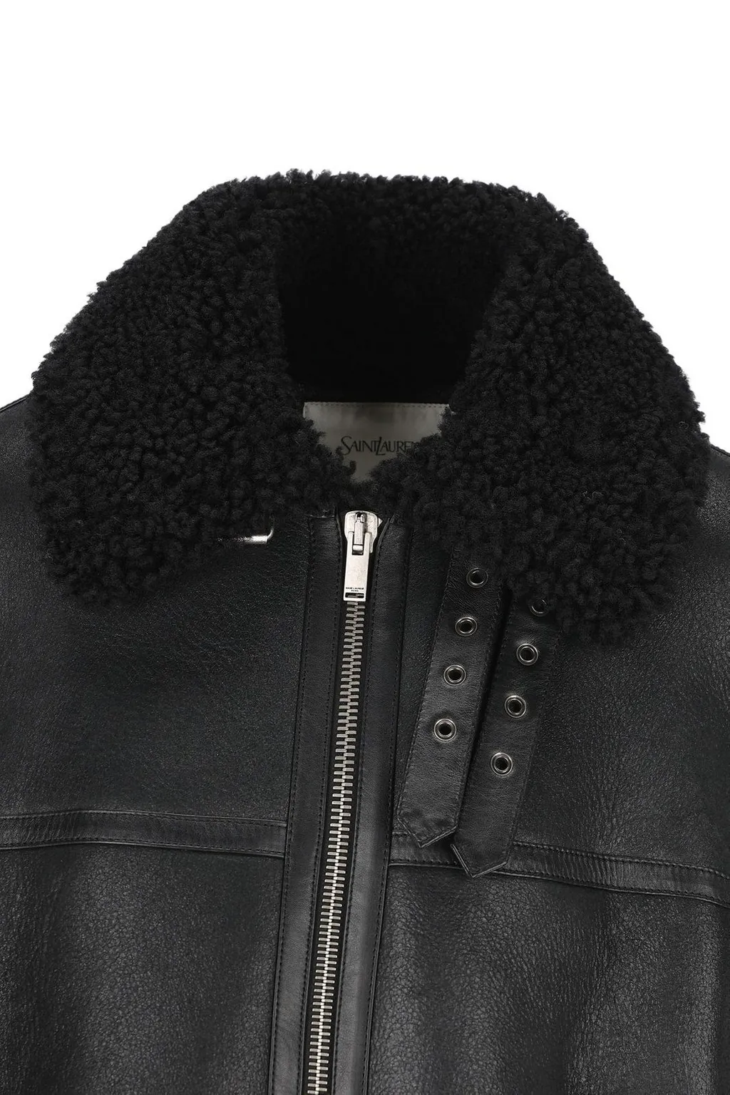 Saint Laurent Zip-Up Drop Shoulder Aviator Jacket