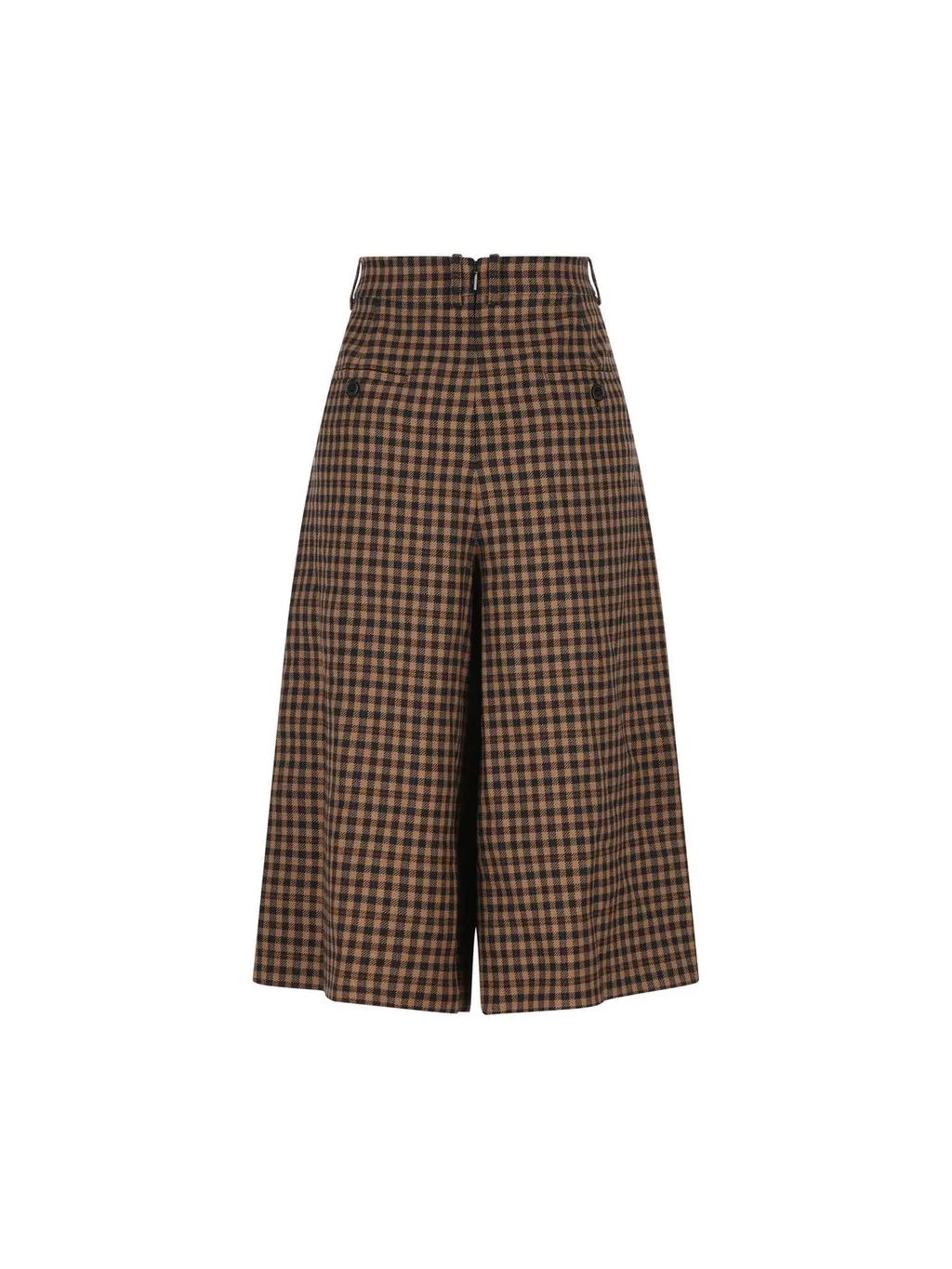 Saint Laurent Checked Mid-Rise Culottes