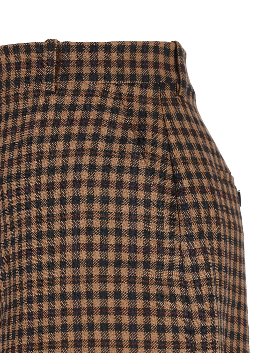 Saint Laurent Checked Mid-Rise Culottes