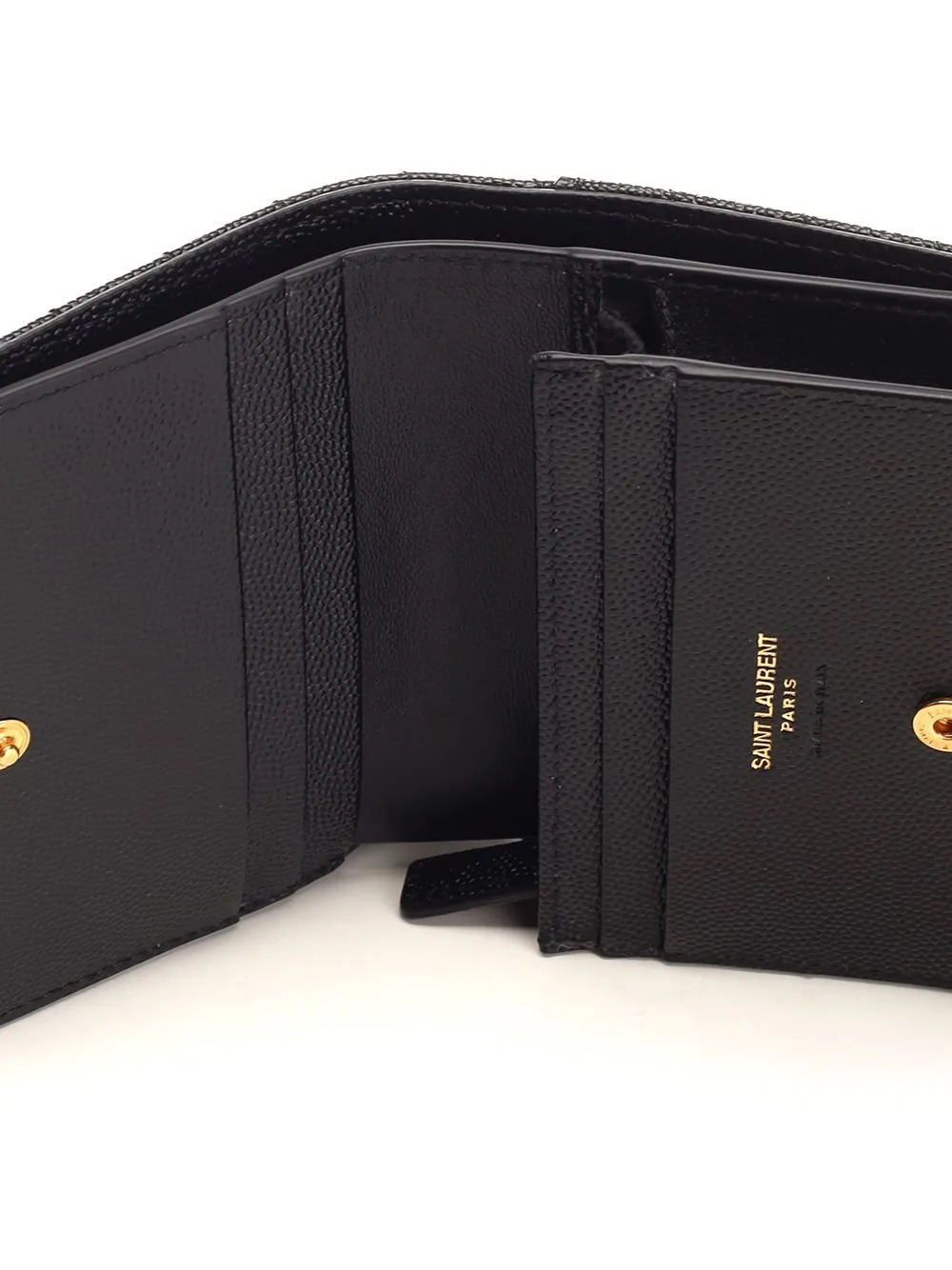 Saint Laurent Cassandre Matelassé Logo Plaque Cardholder