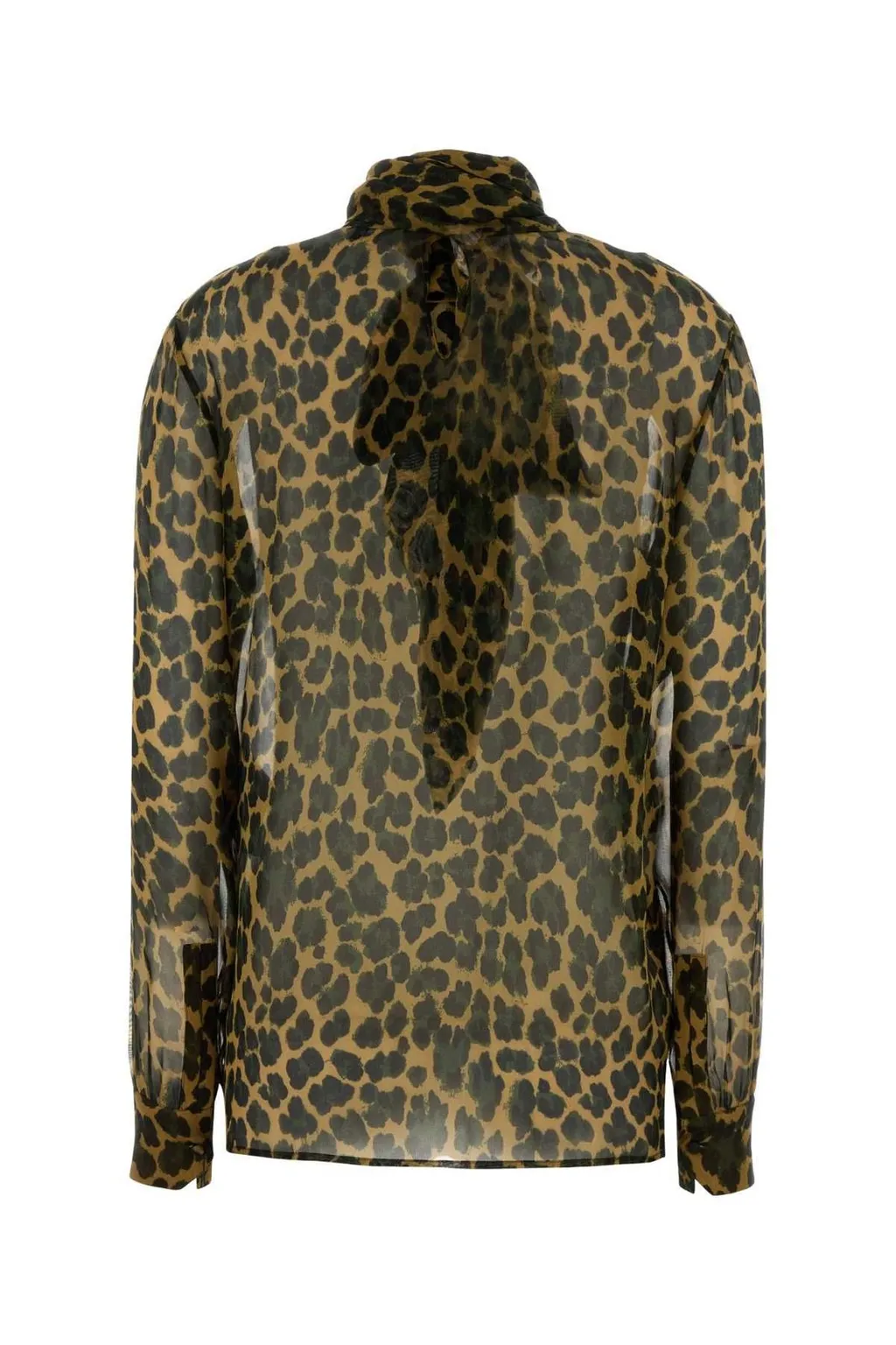 Saint Laurent LavalliÈRe Leopard Printed Blouse