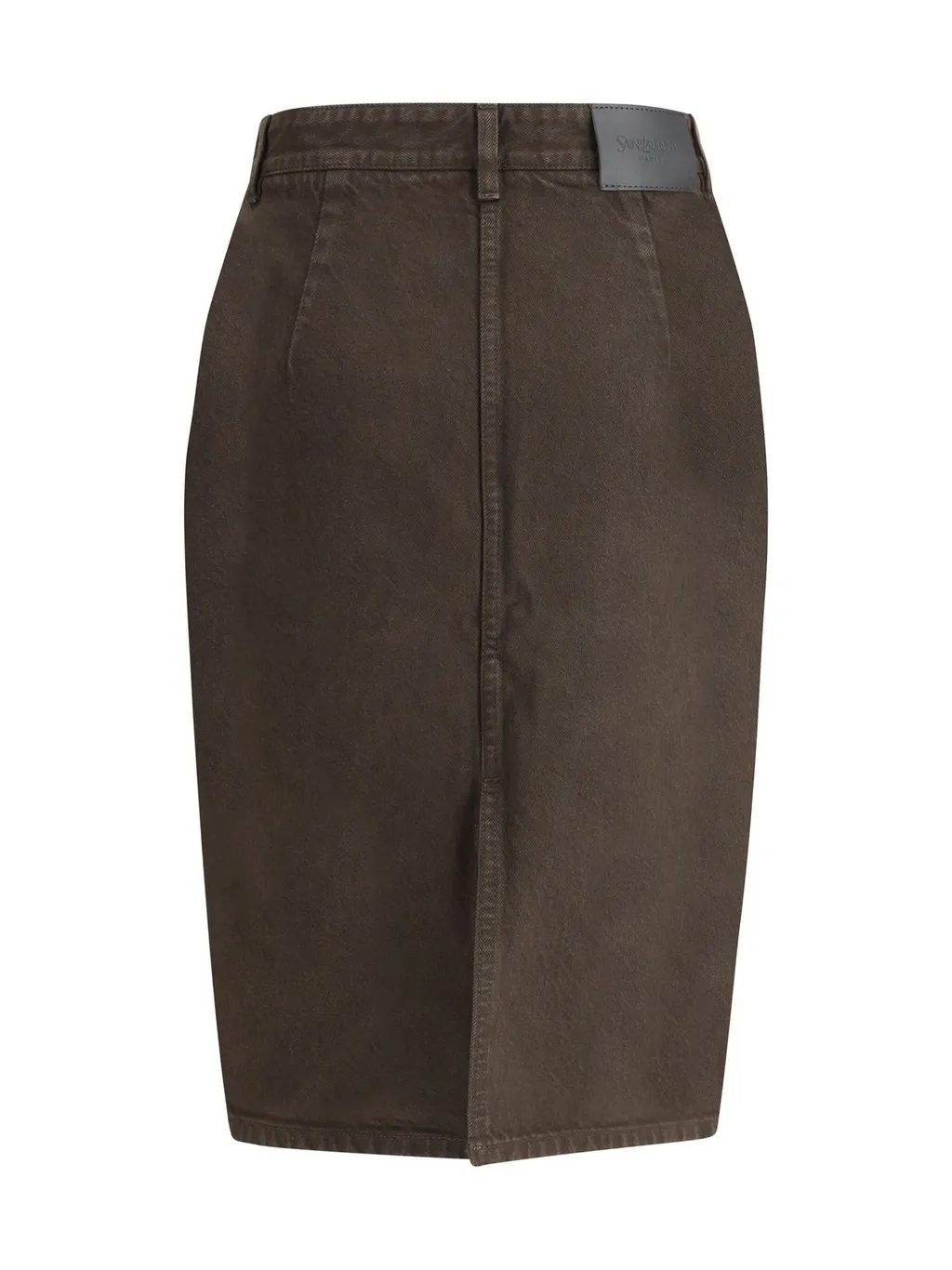 Saint Laurent Mid-Rise Denim Pencil Skirt