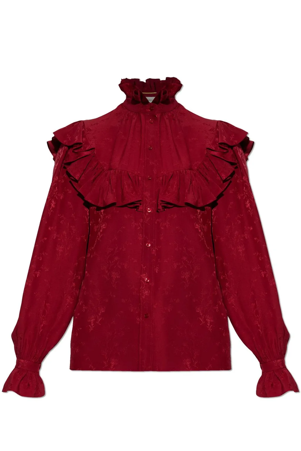 Saint Laurent Ruffled Button-Up Blouse