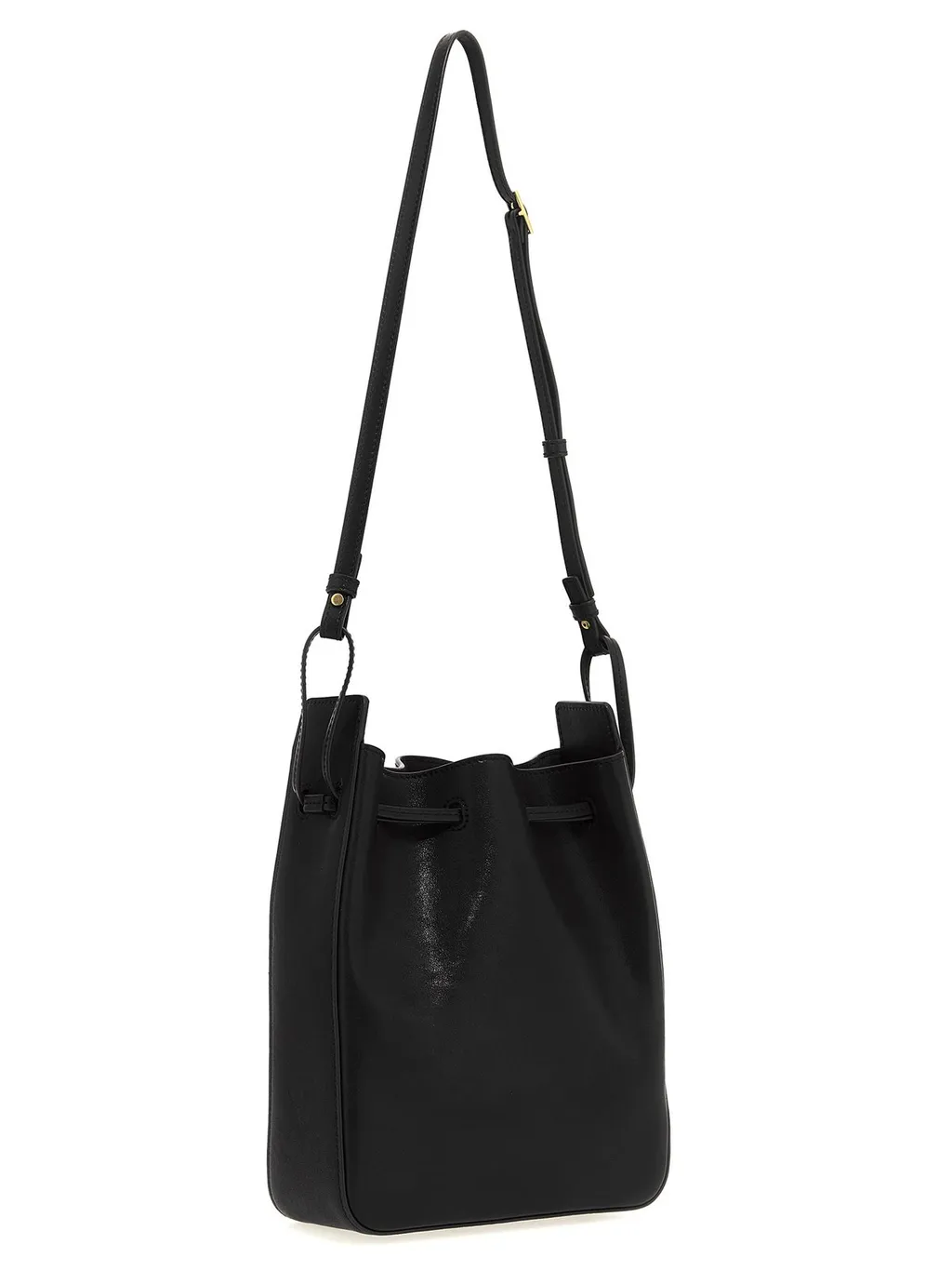 Saint Laurent Logo Plaque Drawstring Bucket Bag