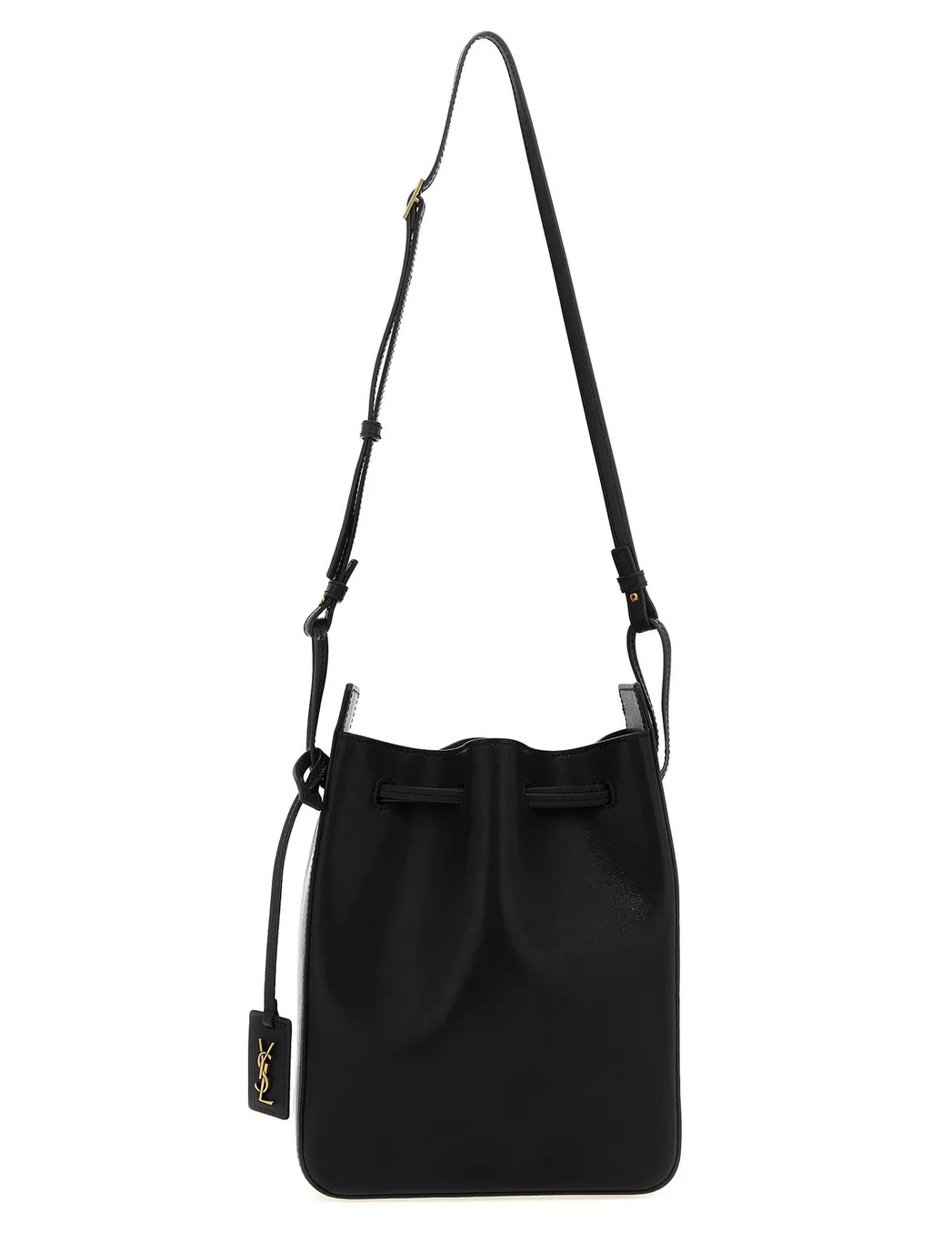 Saint Laurent Logo Plaque Drawstring Bucket Bag