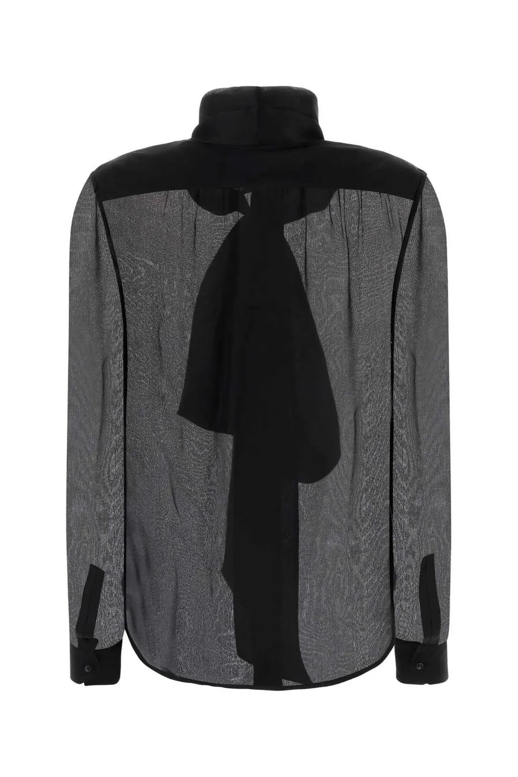 Saint Laurent Pussy-Bow Long-Sleeved Top