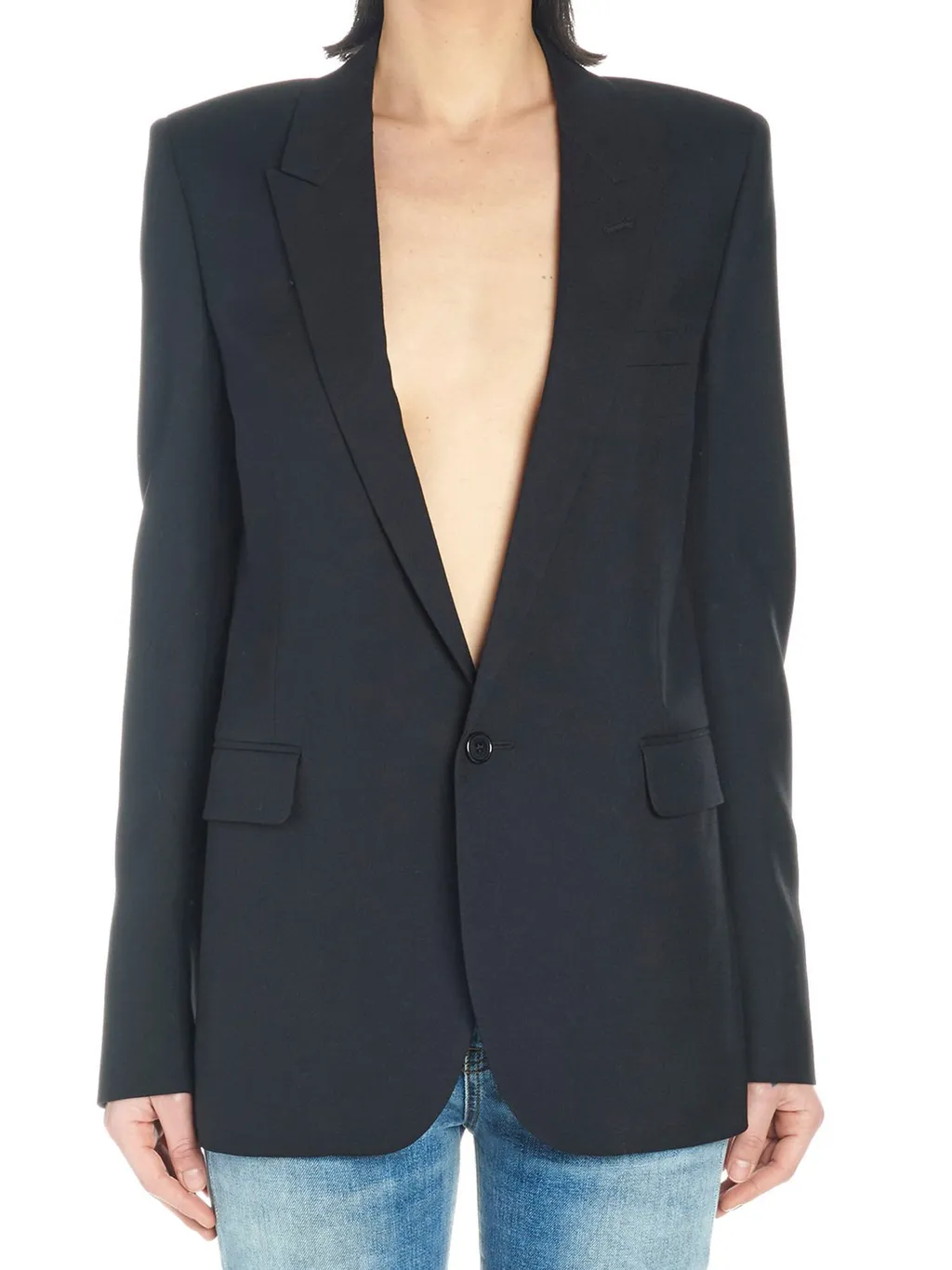 Saint Laurent Single-Breasted Long-Sleeved Blazer