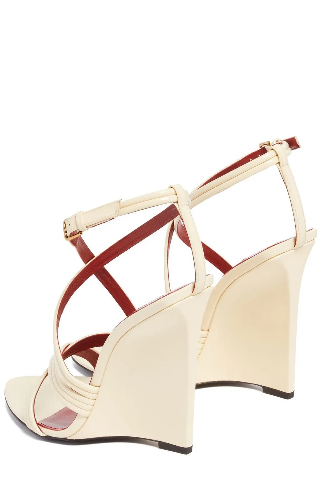 Saint Laurent Open Toe Wedge Sandals