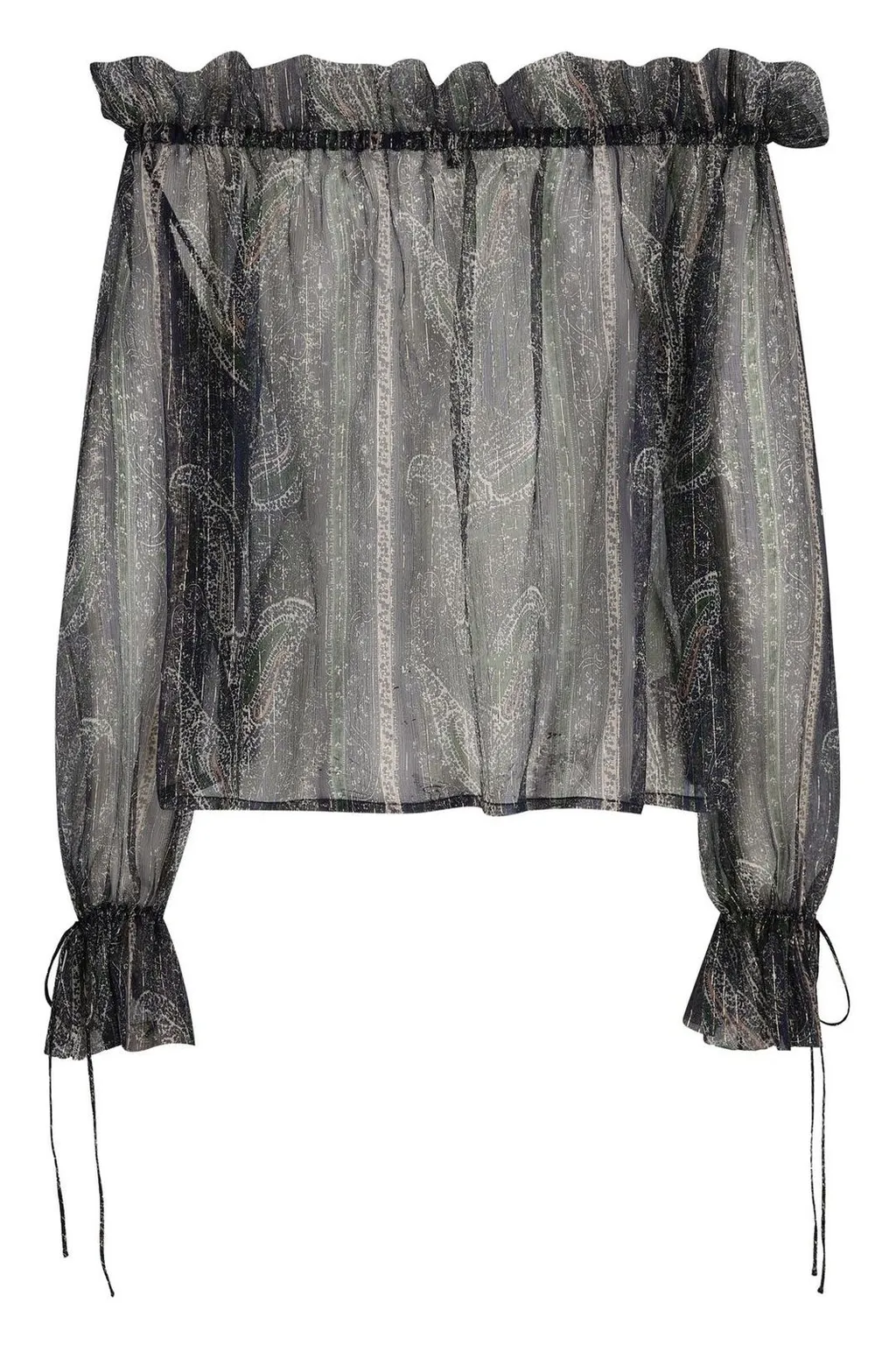 Saint Laurent Ruffled Off-Shoulder Blouse