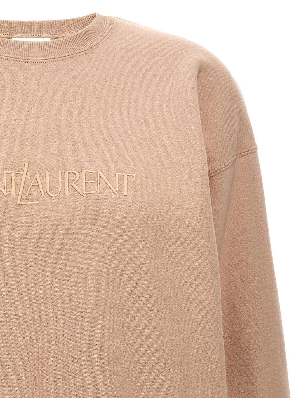 Saint Laurent Logo Embroidered Crewneck Sweatshirt