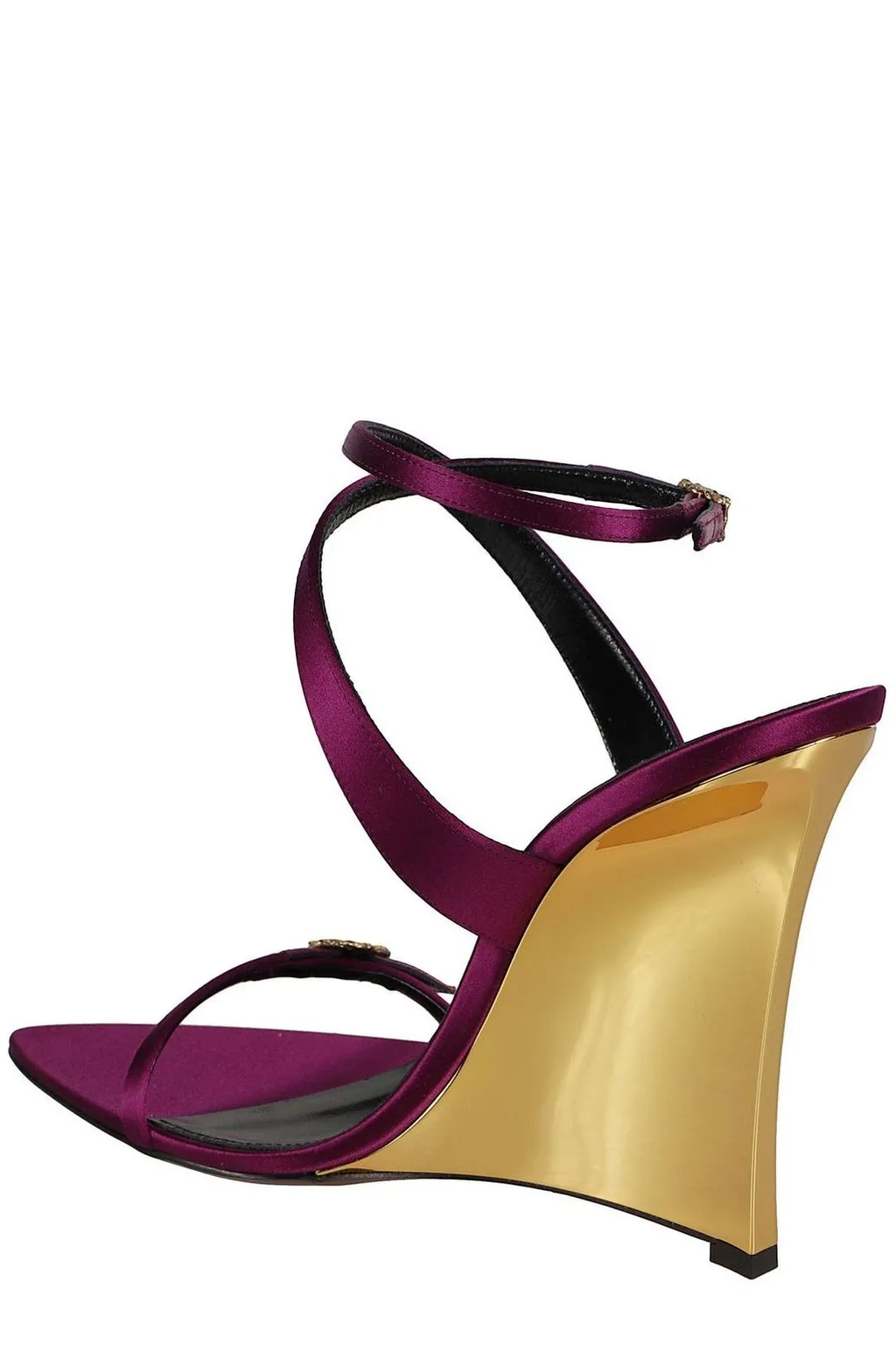 Saint Laurent Open Toe Wedge Sandals