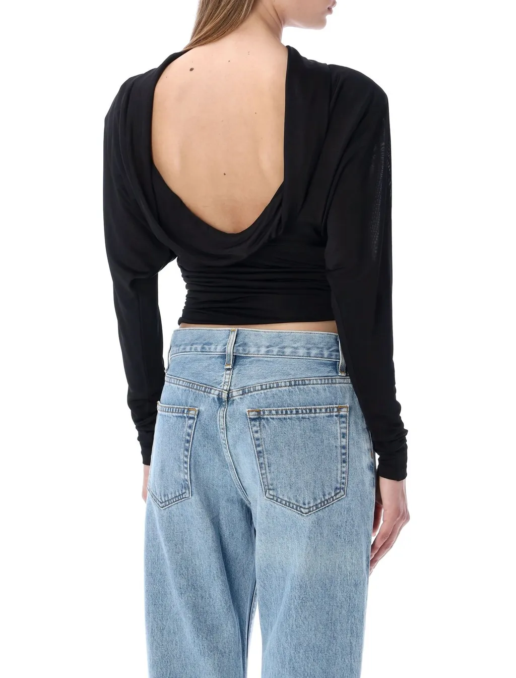 Saint Laurent Backless Long-Sleeved Top