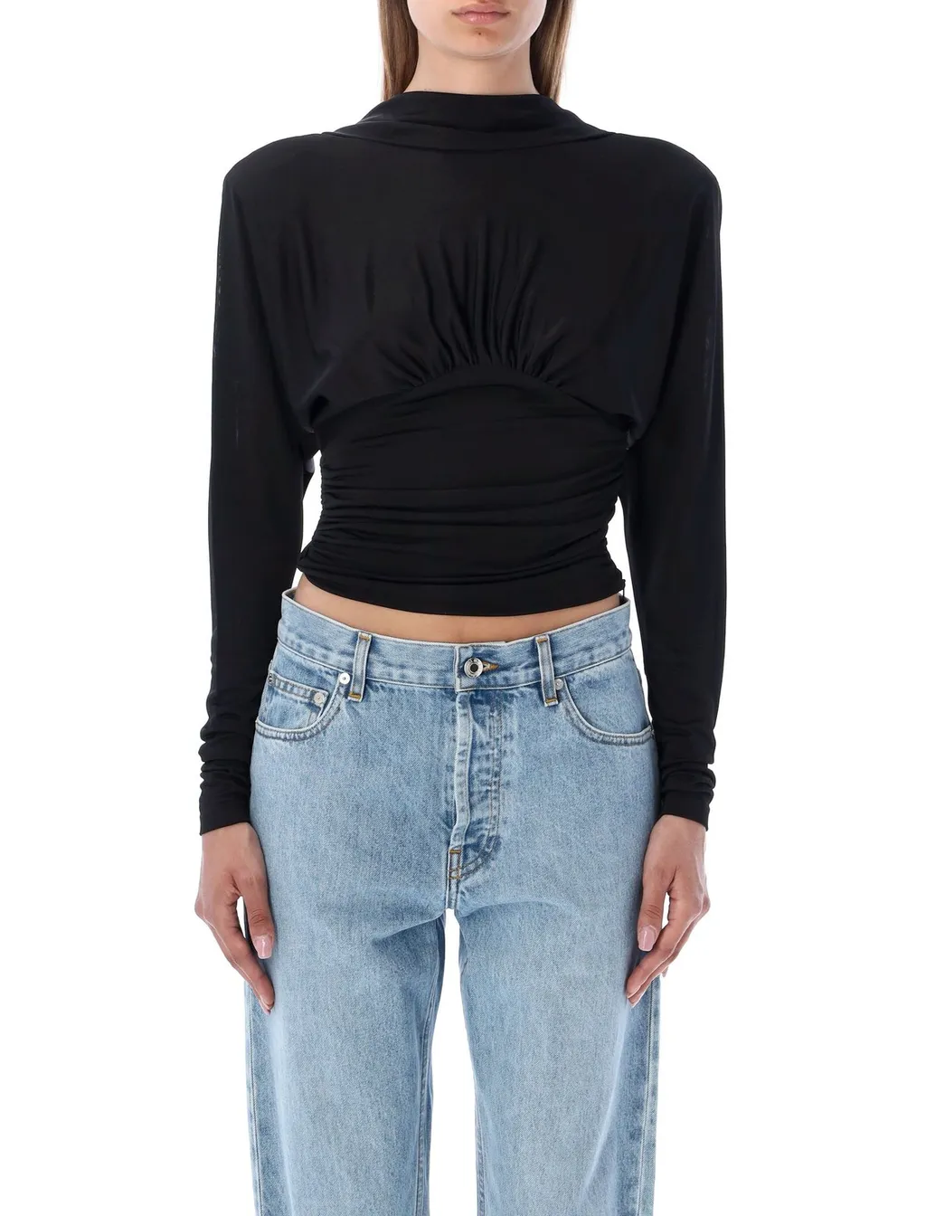 Saint Laurent Backless Long-Sleeved Top