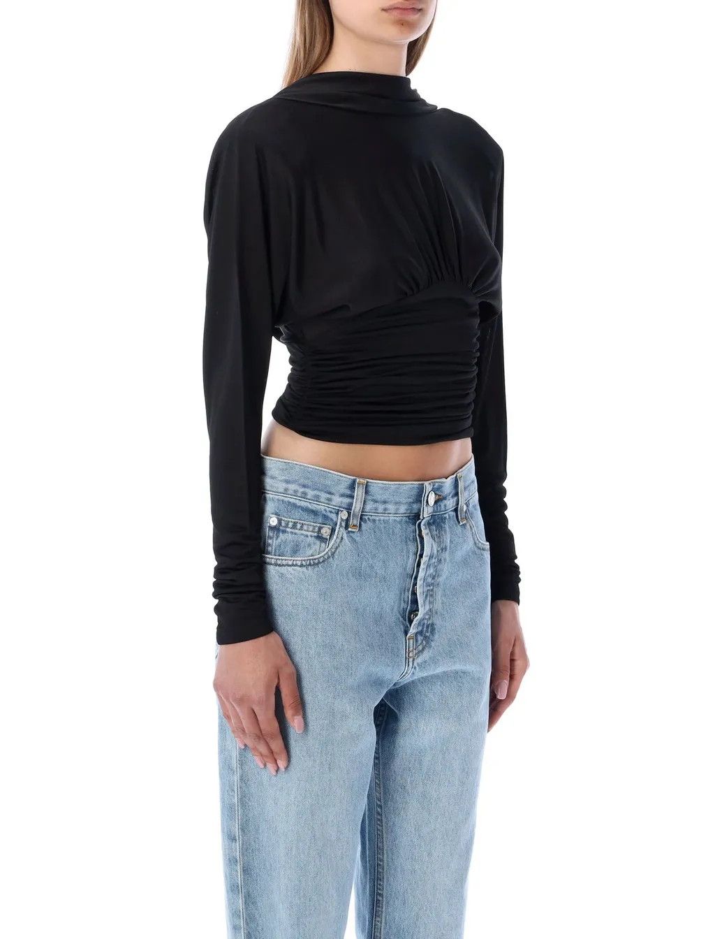 Saint Laurent Backless Long-Sleeved Top