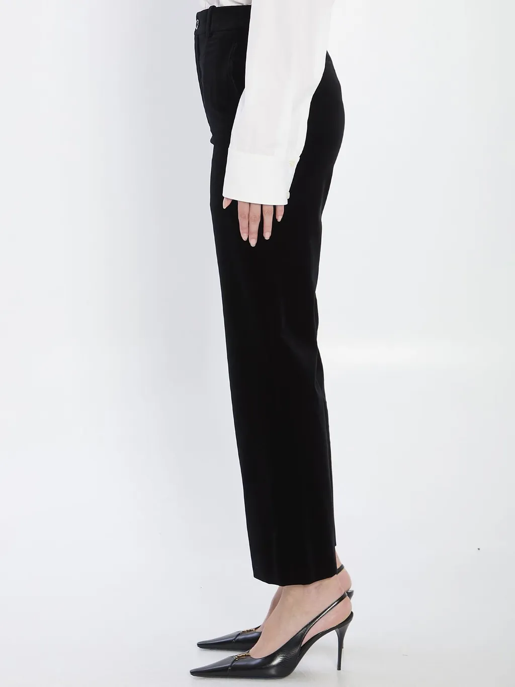 Saint Laurent Mid-Rise Velvet Pants