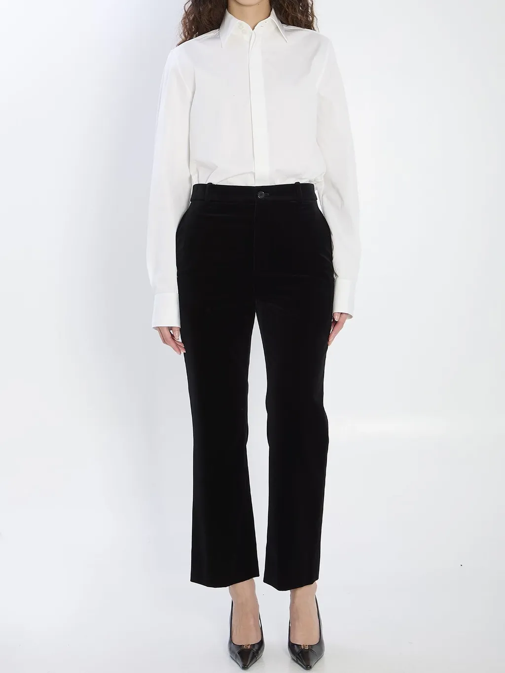 Saint Laurent Mid-Rise Velvet Pants